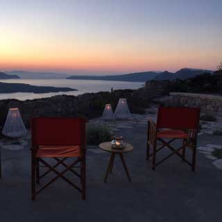 VIEW FROM LOWER TERRACE AT SUNSET... THE EVENING HAS JUST BEGUN...