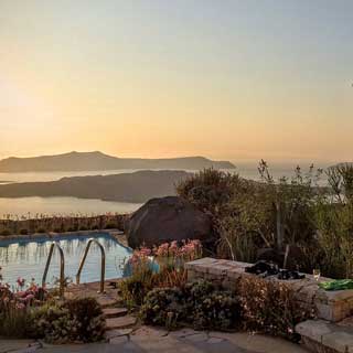 THE BEST RINGSIDE SEAT FOR THE FAMED SANTORINI SUNSETS